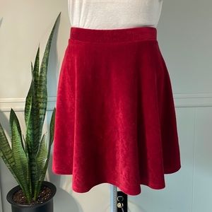 Forever 21 Plus Corduroy Aline Mini Skirt in Red